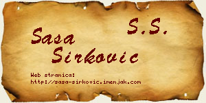 Saša Sirković vizit kartica